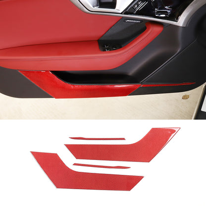 For Jaguar F-TYPE 2013-2022 Door Bottom anti-Kick Panel Trim Red Carbon Fiber 1