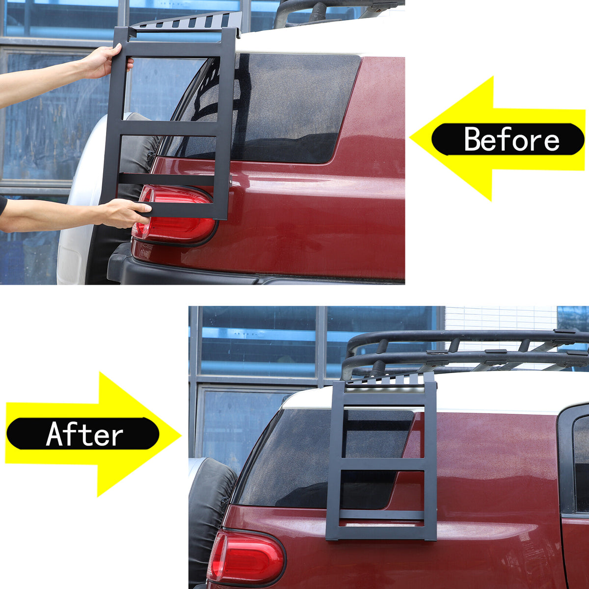 Right Side Window Step Ladder Roof Rack Access for Toyota FJ Cruiser 2007-21 US 8