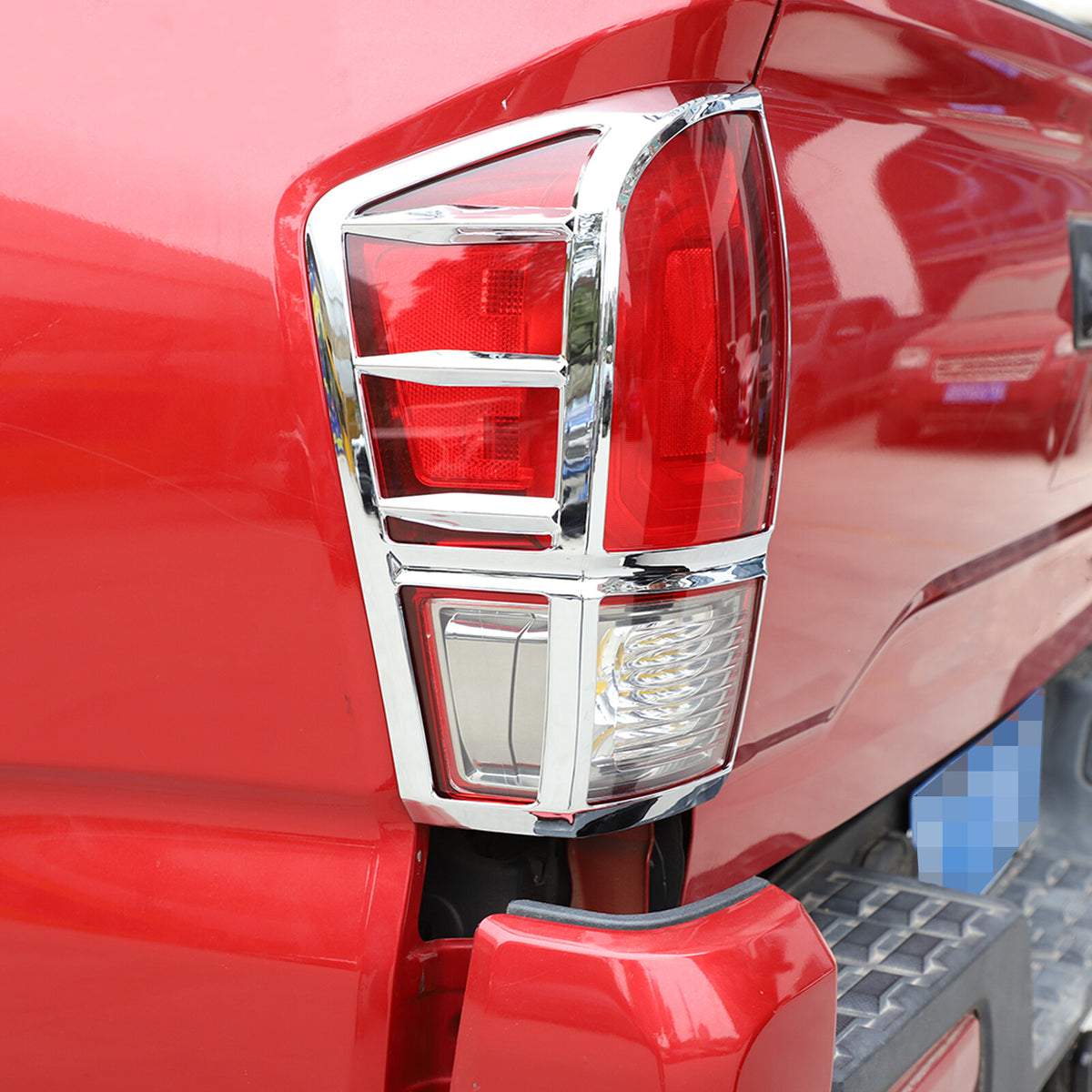 Chrome Silver Rear Taillight Trim Cover Bezel Trim For Toyota Tacoma 2016-23 US 14