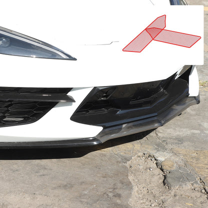 Red Stainless Steel Front Grille Insect Screen Trim For Corvette C8 2020+ 10