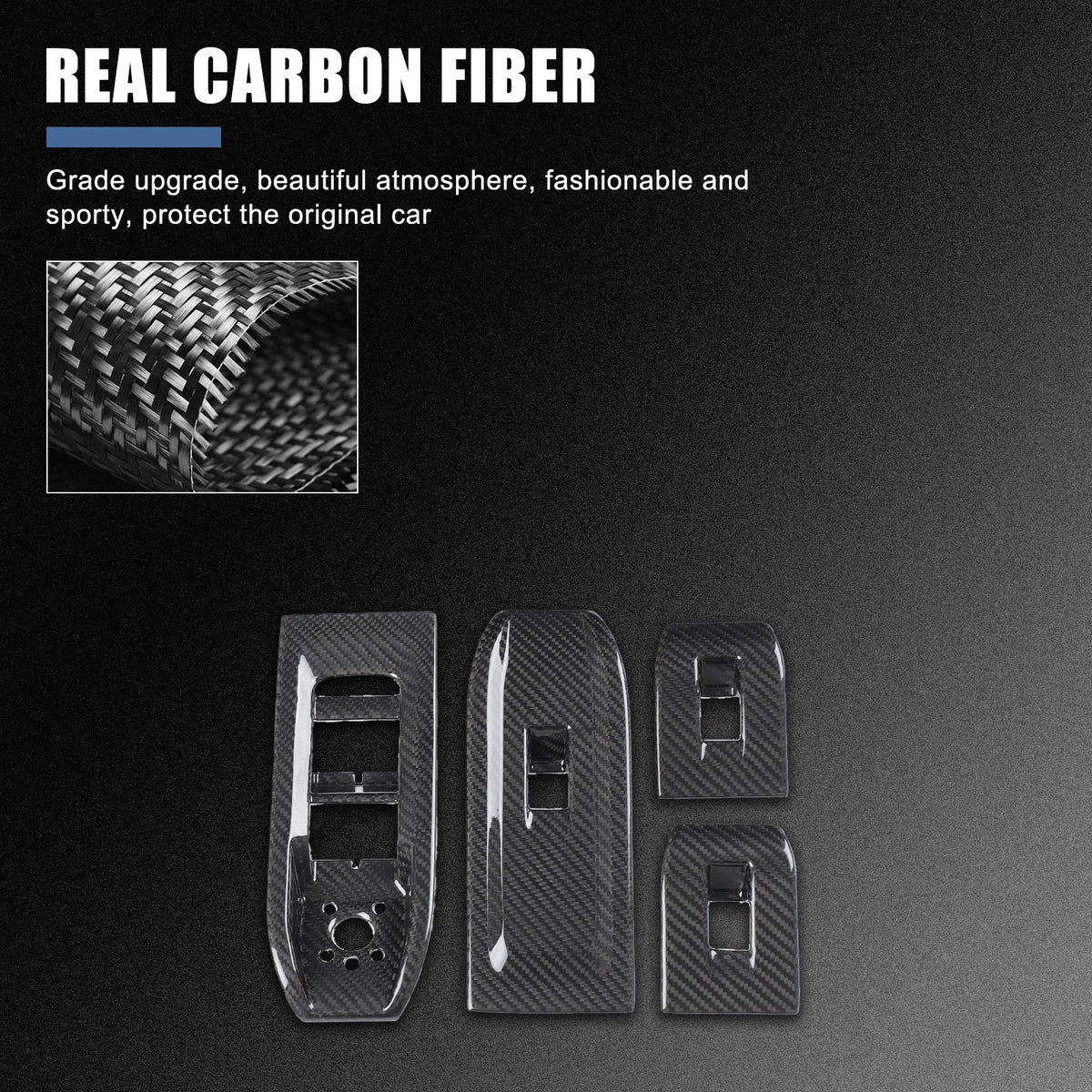 Real Carbon Fiber Window Lift Switch Panel Trim For Lamborghini URUS/SE 18-21 US 9