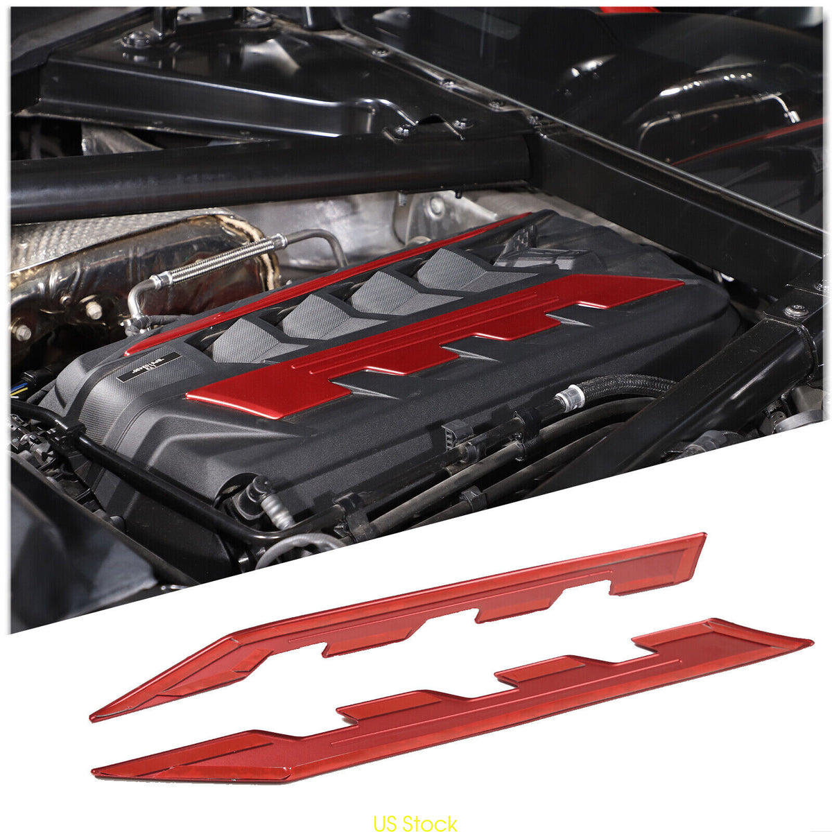 Aluminum Alloy Exterior Hood Engine License Plate Trim For Corvette C8 2020+ US - Variants 21-25 48