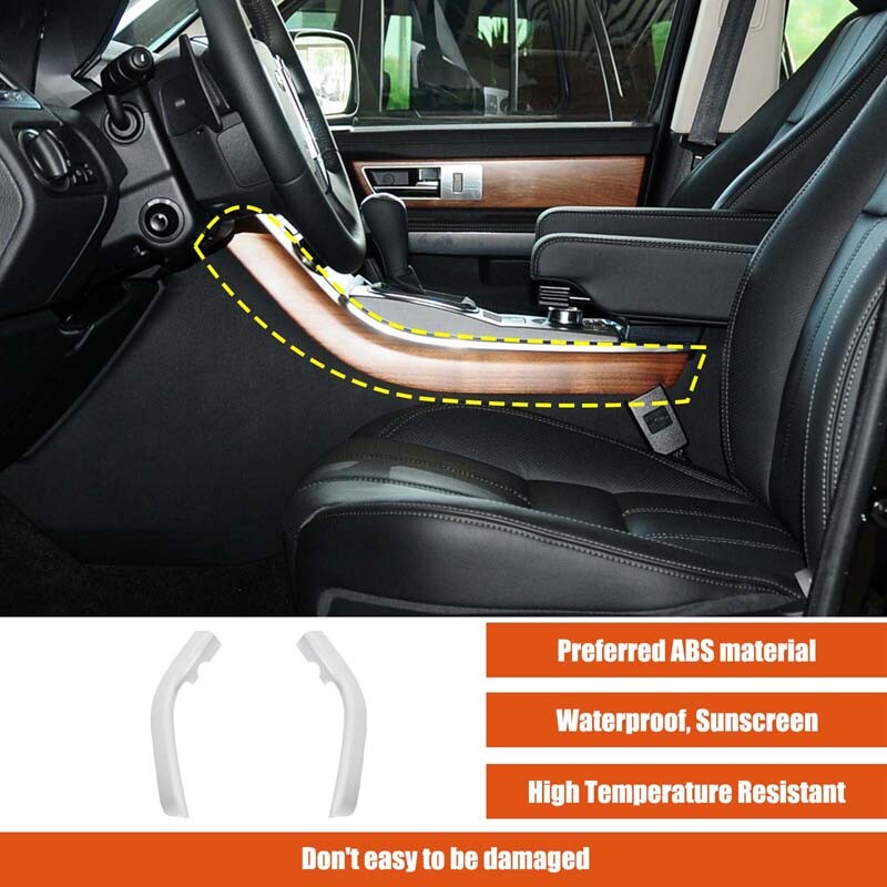 Silver Center Gear Shift Side Strip Trim For LR Range Rover Sport L320 2005-2013 17