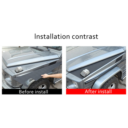 Black Alloy Front Side Hood Vent Trim Cover For Mercedes-Benz G-Class 2004-2018 4