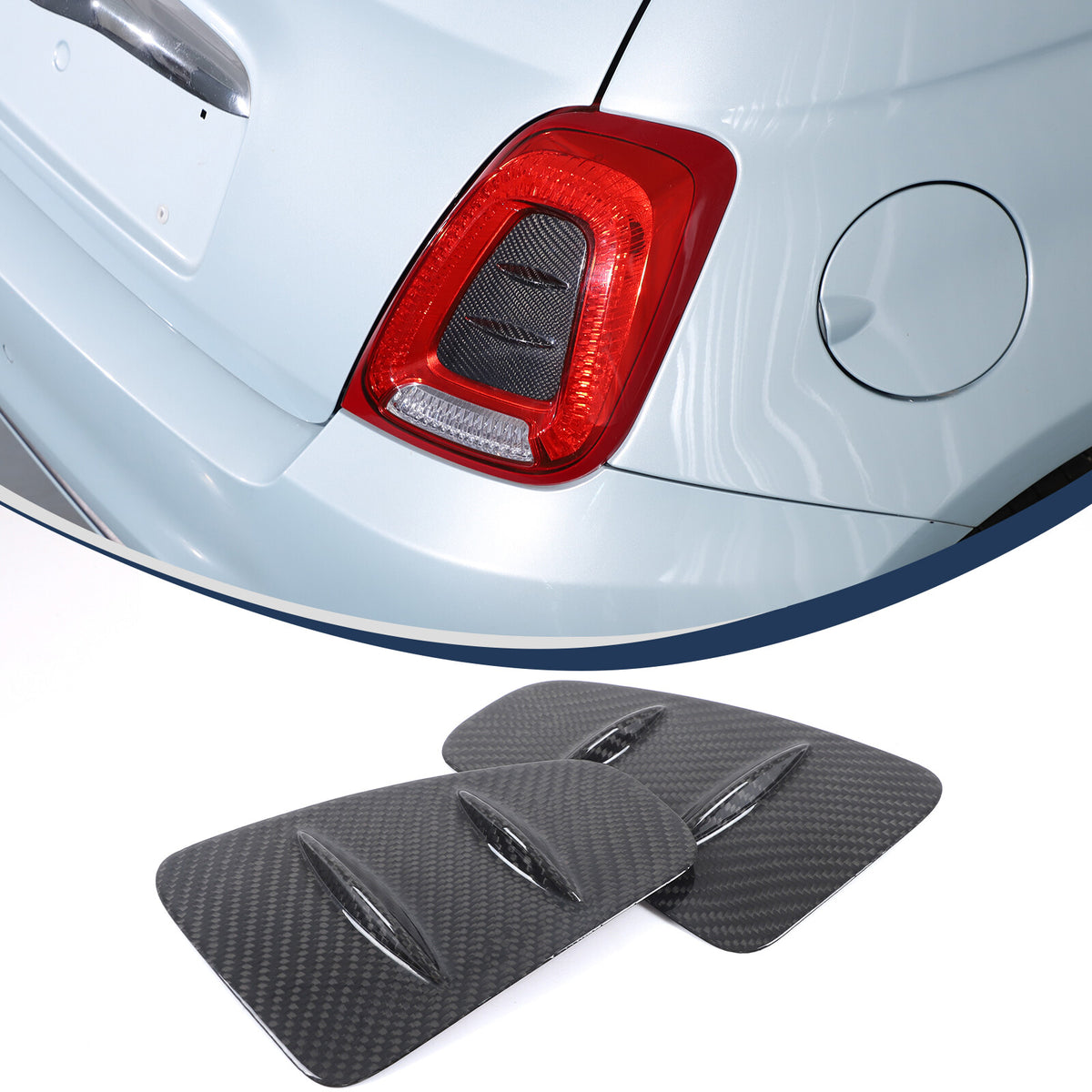 Real Carbon Fiber Rear Taillight Panel Trim For Fiat 500 Abarth 595 695 2016+ 3