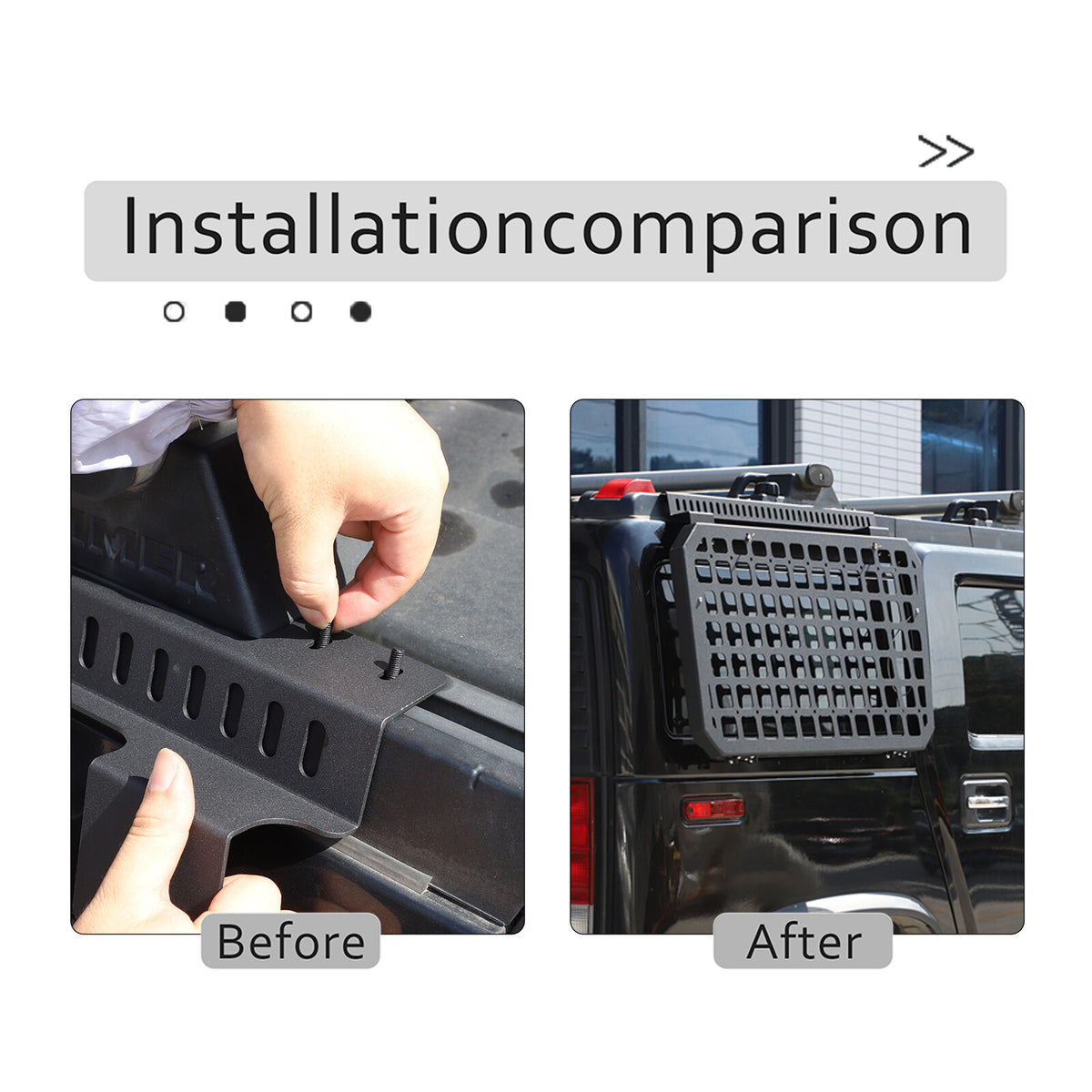 Alloy Rear Roof Climbing Ladder Rack Window Molle Panel For Hummer H2 2003-09 29