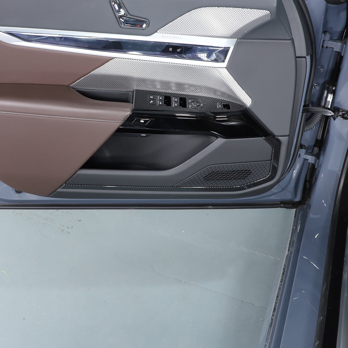 ABS Carbon Fiber Inner door Armrest panel Trim Cover For BMW 7 Series G70 23-25 13
