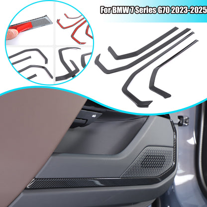 ABS Carbon Fiber Inner door Armrest panel Trim Cover For BMW 7 Series G70 23-25 1