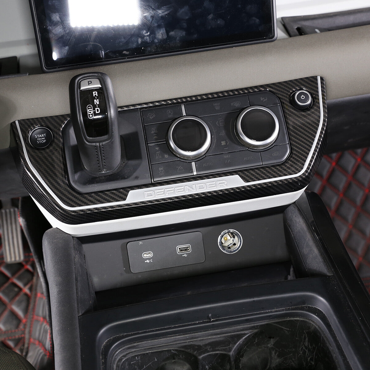 Oak Grain Center Console Gearbox AC Frame For Land Rover Defender 2020-2024 14