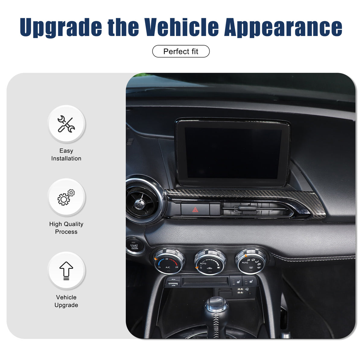 Real Carbon Fiber Center Console air outlet Trim Cover For Mazda MX-5 Miata 16+ 17