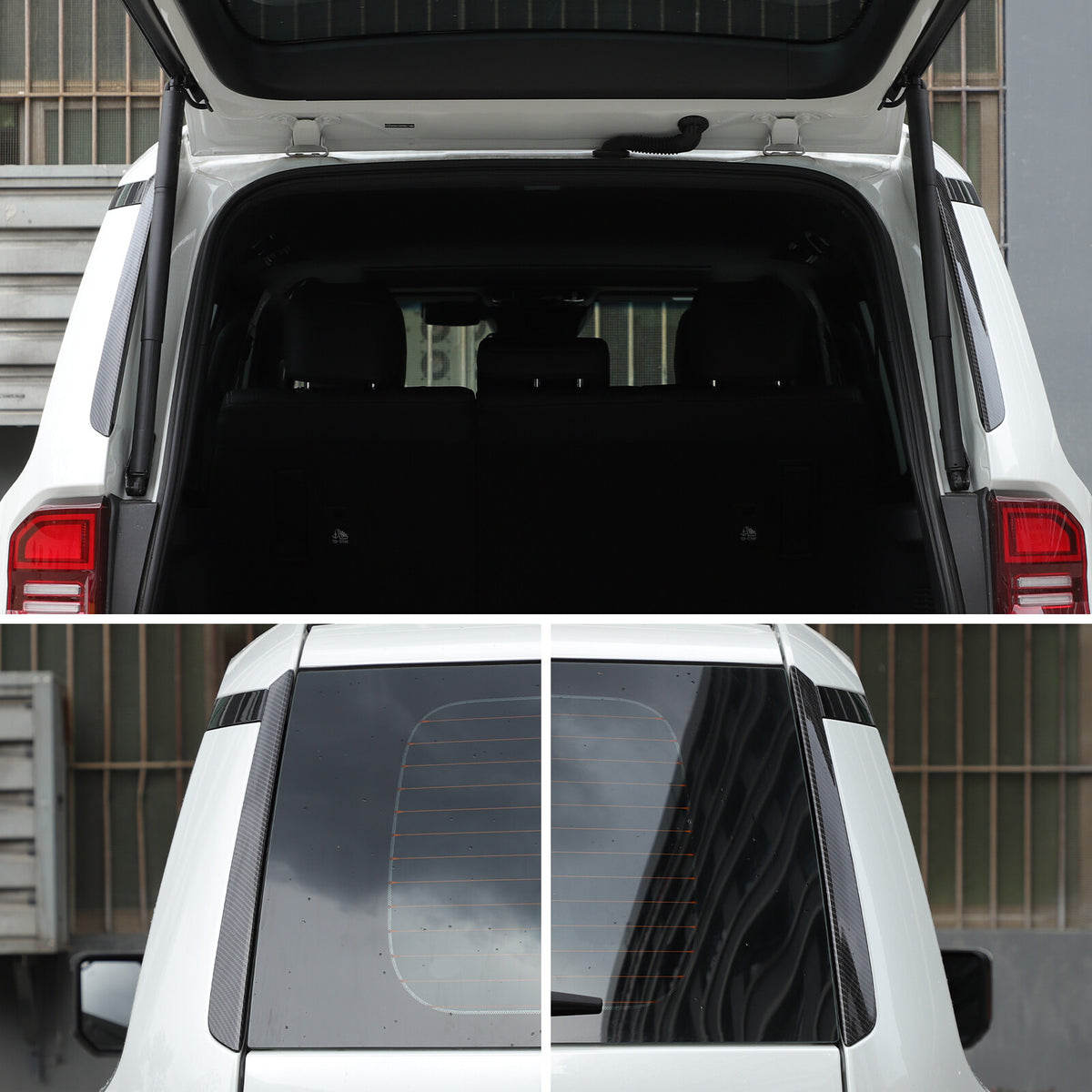 Carbon Tailgate Rear Window Side Trim For Toyota Land Cruiser Prado LC250 24+ US 3
