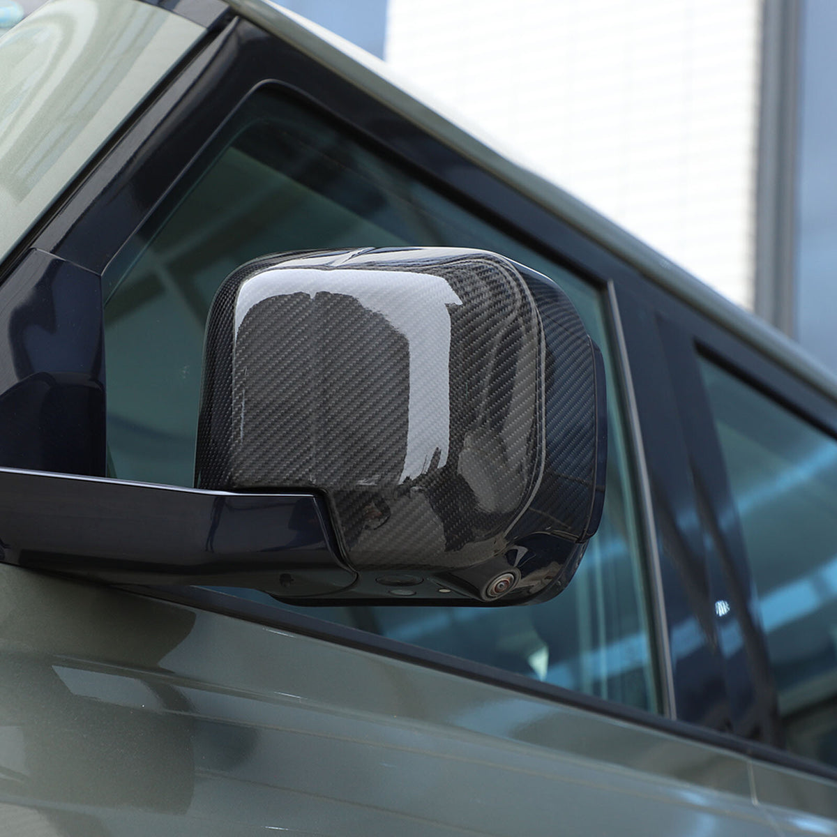 Real Carbon Fiber Rearview Mirror Cover Trim For Land Rover Defender L663 20-25 3