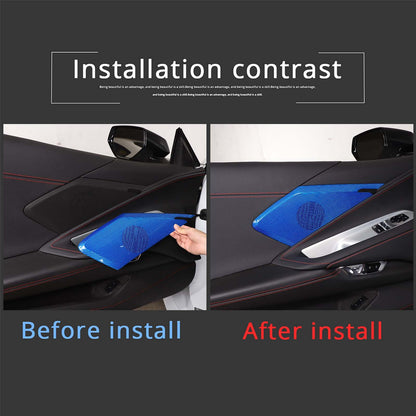 Blue Door Sound Speaker Cover REAL HARD Carbon Fiber For Corvette C8 1LT 20-2026 5