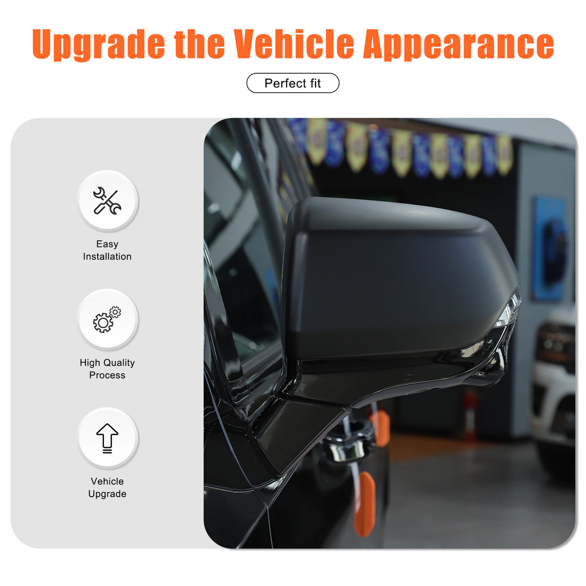 Matte Black Side Rearview Mirror Cover Caps For Cadillac Escalade 2021-2023 US 19