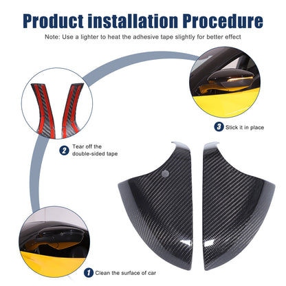Real Carbon Fiber Rearview Side Mirror Base Cover Trim For Lotus EMIRA 21-25 US 17
