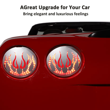 Silver Flame Steel Rear Tail Light Grille Cover for Corvette C6 GS/Z0/ZR1 05-13 7