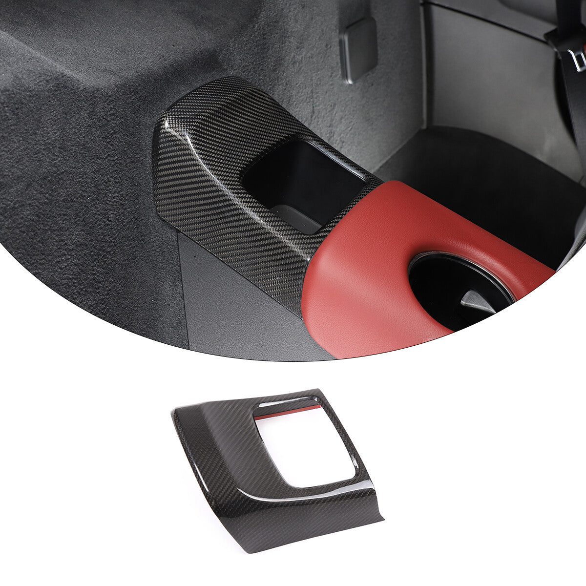 Carbon fiber Rear storage compartment box cover trim For Toyota Supra 19-24 4