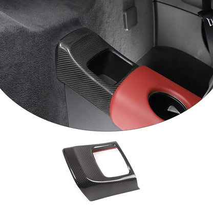 Carbon fiber Rear storage compartment box cover trim For Toyota Supra 19-24 4