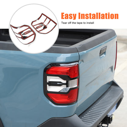 Glossy Black Rear Taillight Trim Cover Bezel For FORD Maverick 2022-2023 US 5