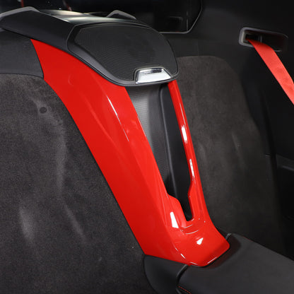 2pcs Red ABS Waterfall Wireless Charger Cover For Corvette C8 Convertible 9