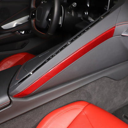 Red Real Carbon Fiber Full Interior Set Decor Trim Kit for Corvette C8 20-25 - Styles 46-50 21