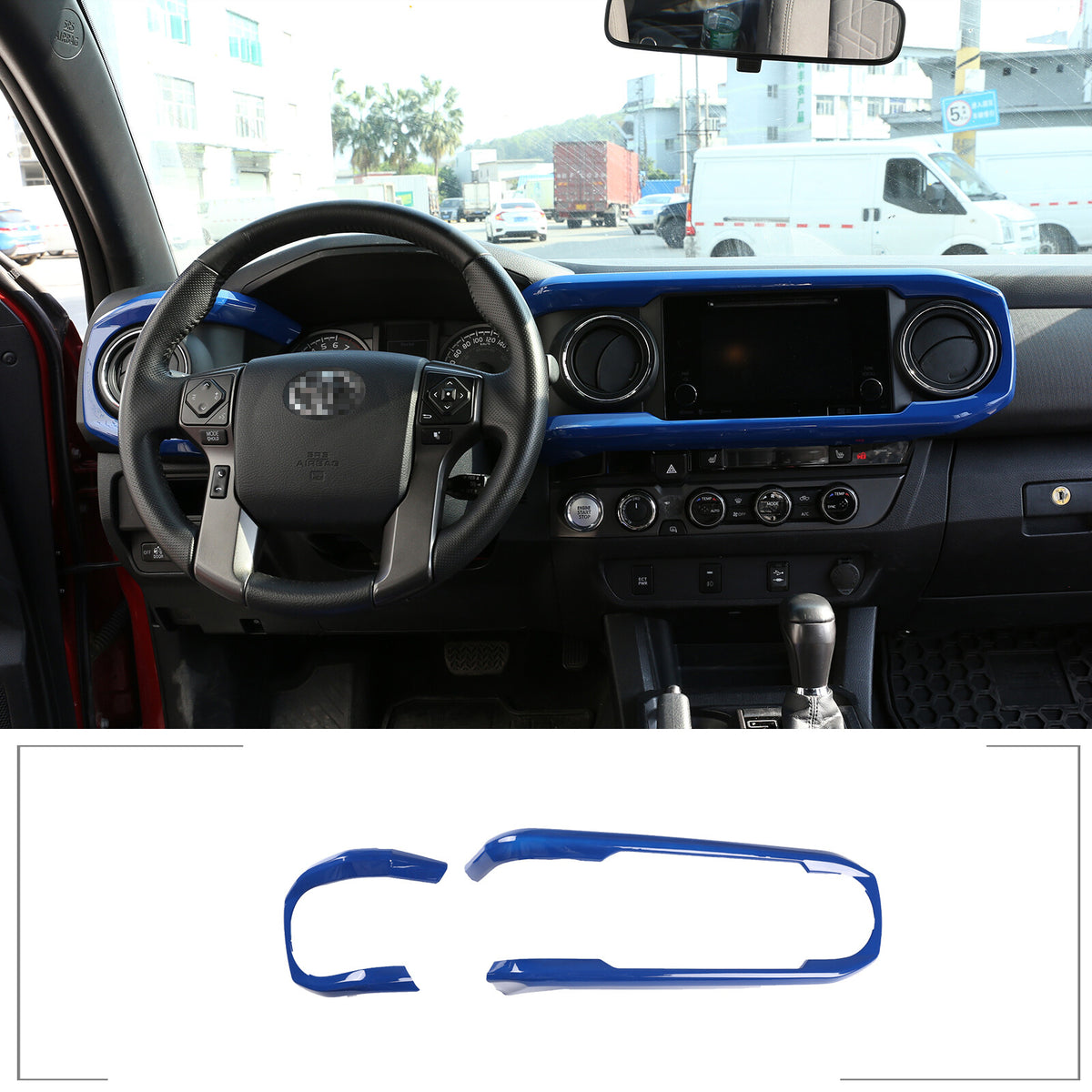 Blue ABS Dashboard Decoration U Shape Trim For Toyota Tacoma 2016-2023 US 2