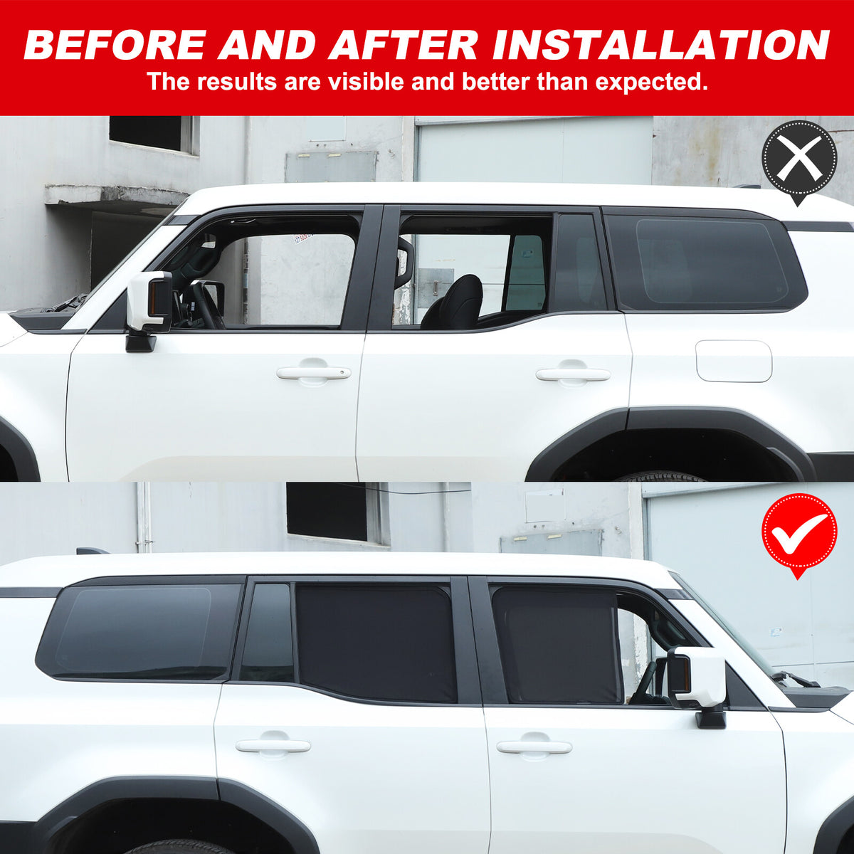 Window Screen Sun Shade Mesh Cover Windshield For Toyota Land Cruiser LC250 24+ 13