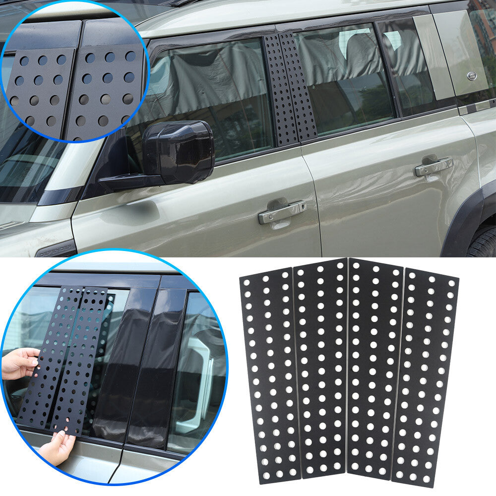 Black Aluminum Window Center Pillar Trim Panel For Land Rover Defender 2020-23 1