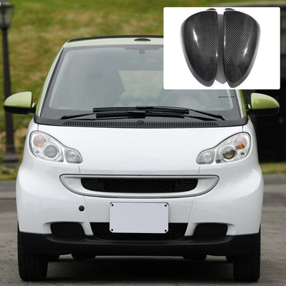 Real Carbon Fiber Exterior Side Mirror Trim For Benz Smart Fortwo W451 2009-2014 1