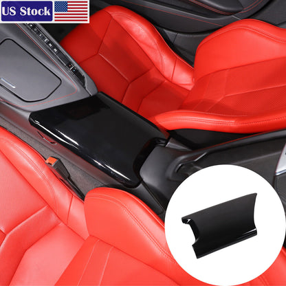 Glossy Black Center Console Armrest Box Lid Covers For C8 Corvette 20-26 US 1