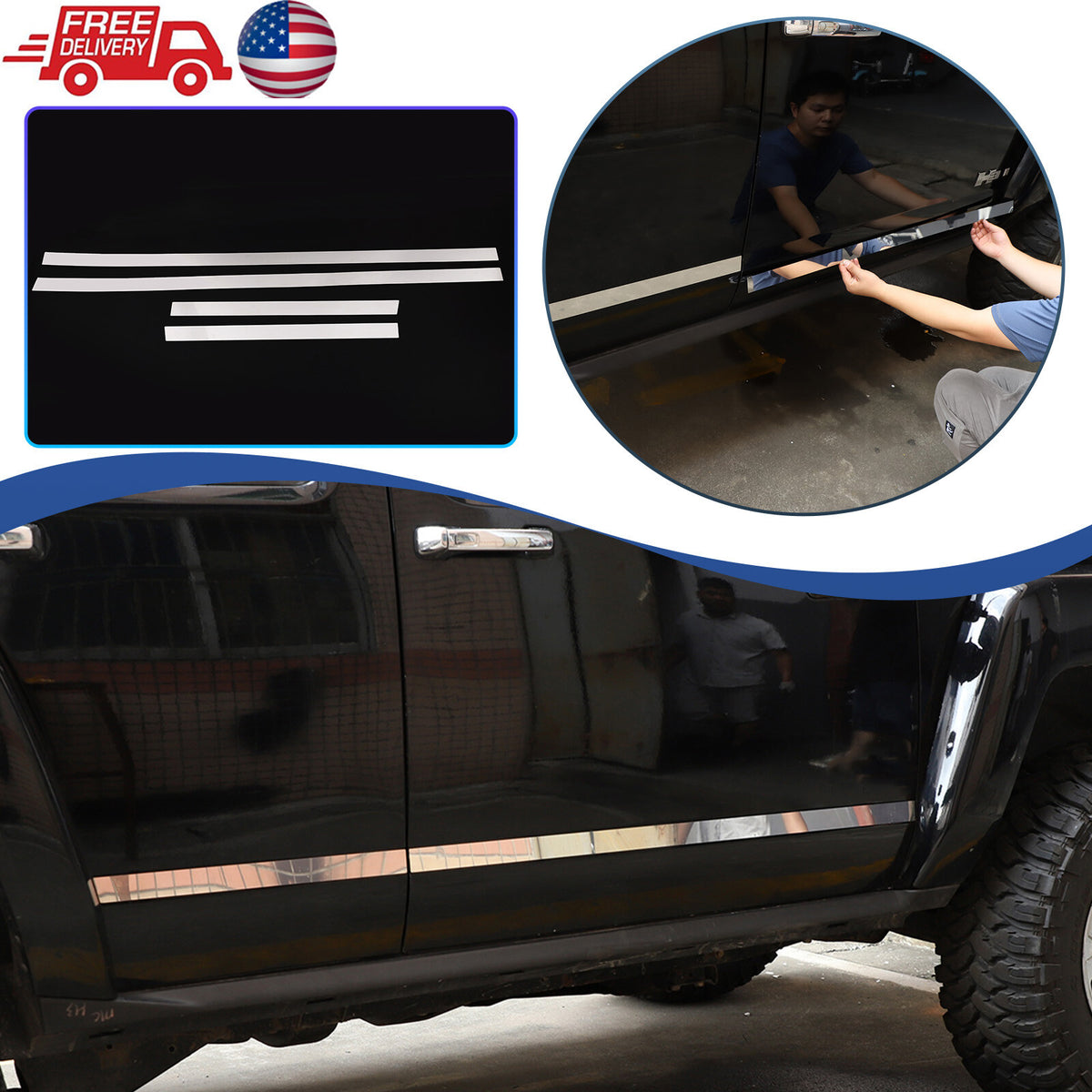 Steel Silver For Toyota Tundra 2022-2026 Window Full Complete Around Cover Trim 1