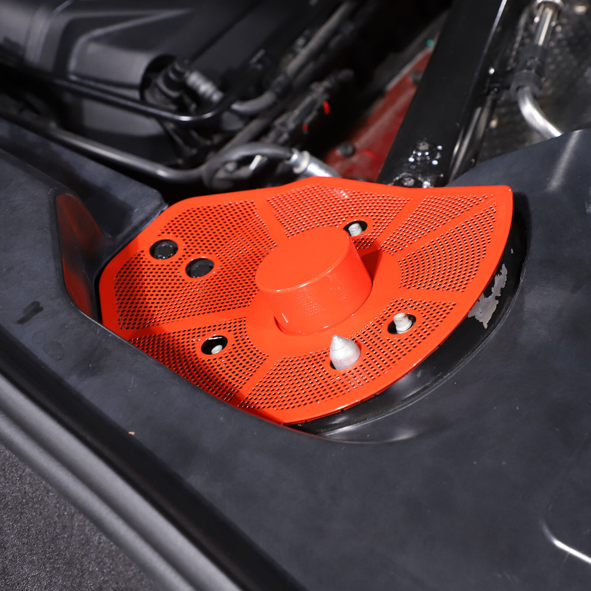 Red Stainless steel For Corvette C8 Car Rear Strut Shock Tower Cover Trim 20-26 1
