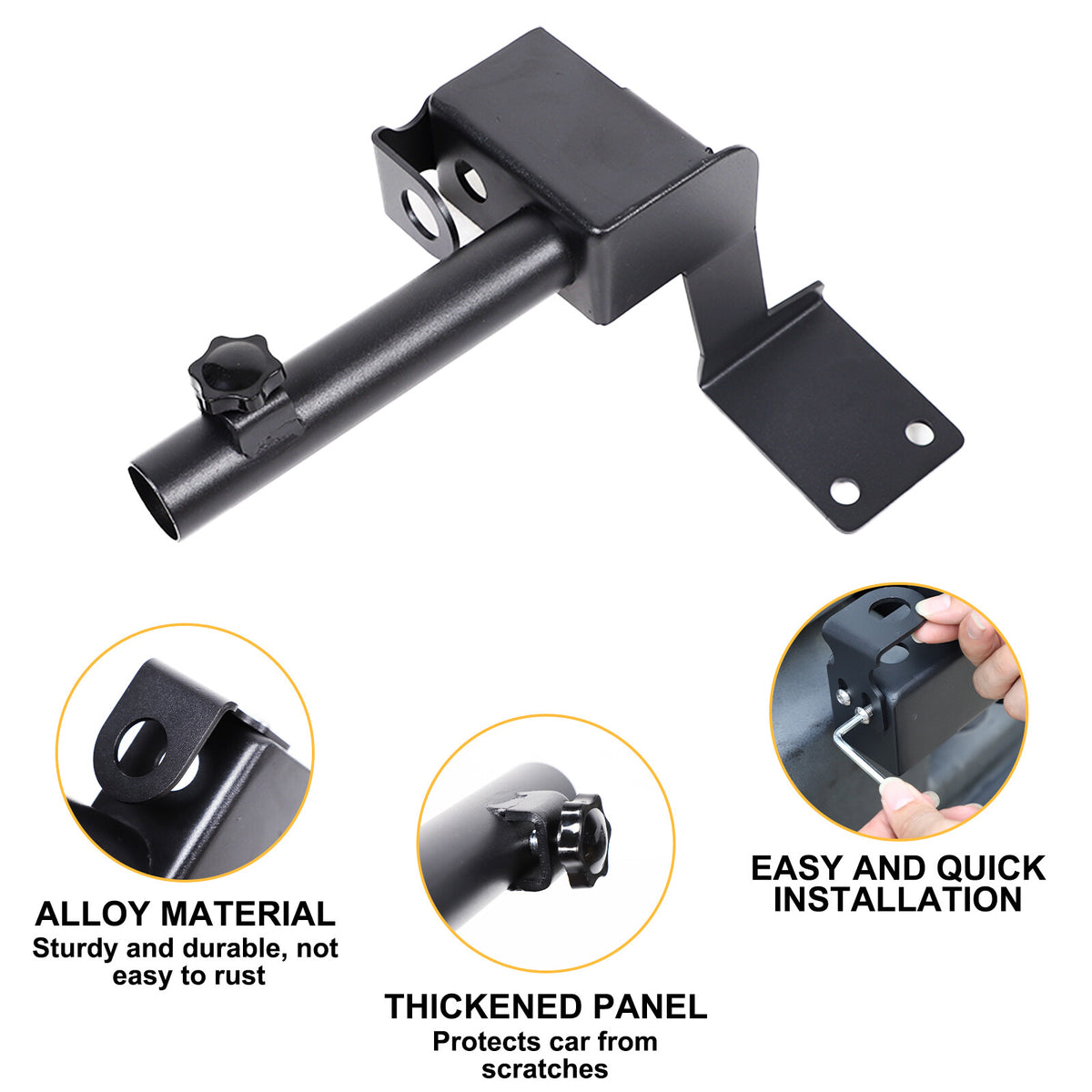 Front Bumper Flagpole Holder Antenna Mount Bracket For Hummer H2 2003-2009 15