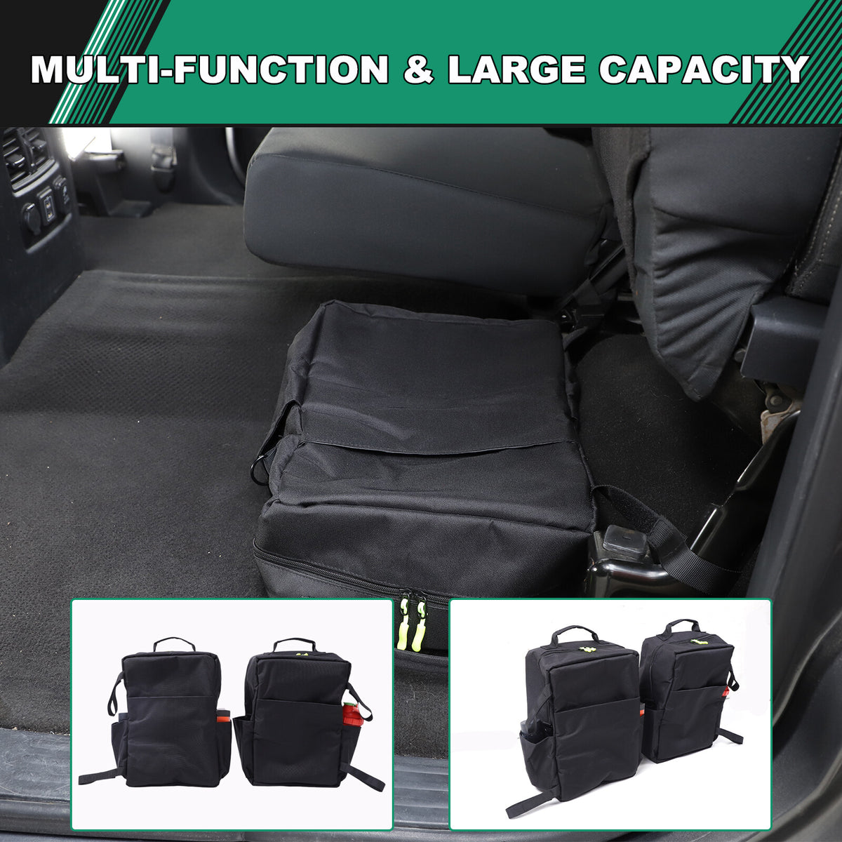 Black Underseat Organizer Tool Pockets Storage Bag for Nissan Titan 2016-2023 22