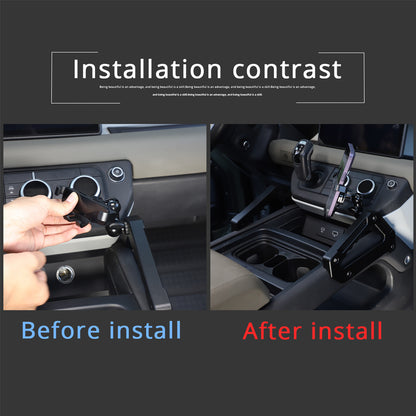 Black Alloy Center Door Pull Handle Panel Cover trim For LR Defender 2020-24 9