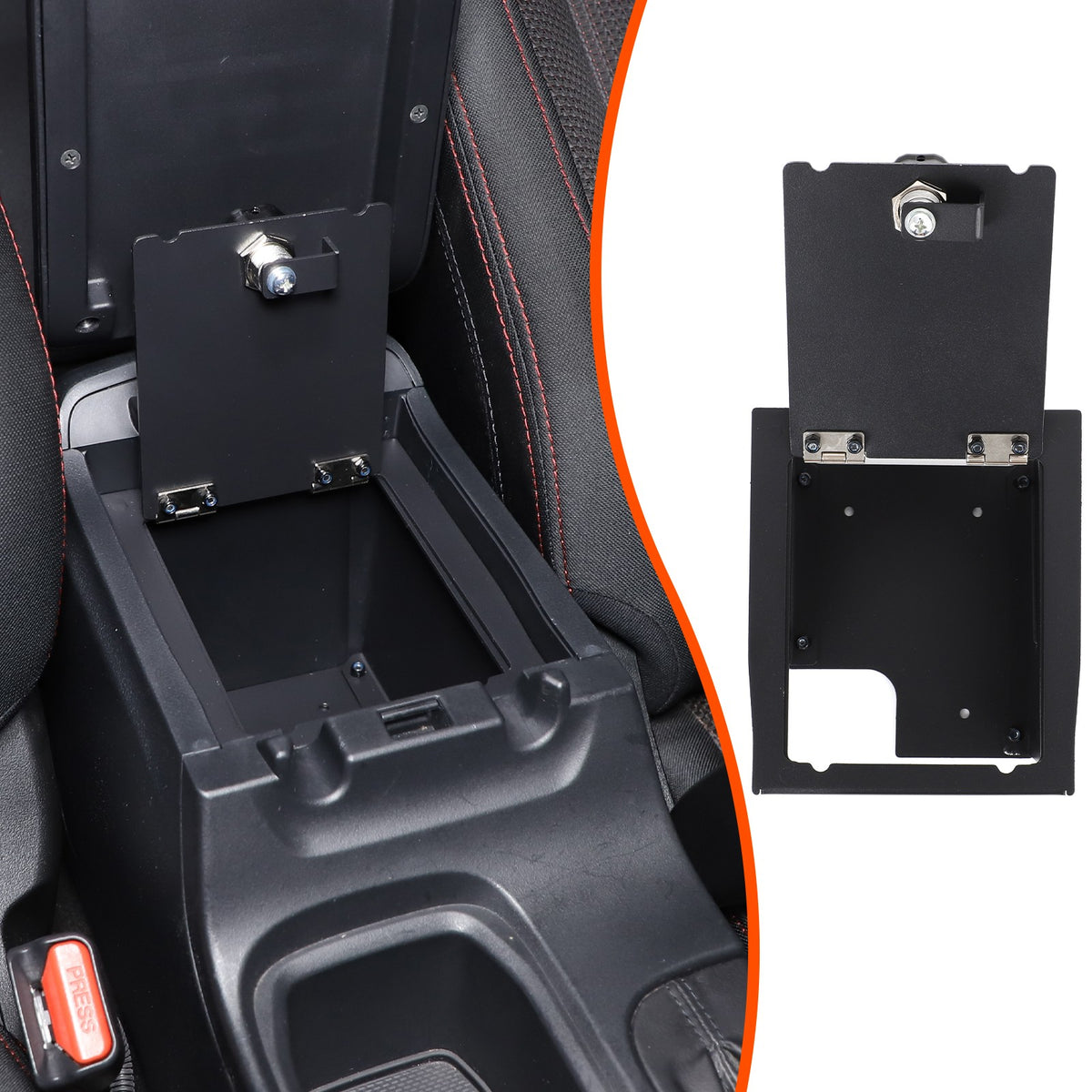 Alloy Center Console Safe GUN Storage Lock Box W/ TRAY For Subaru WRX VB 22+ US 1
