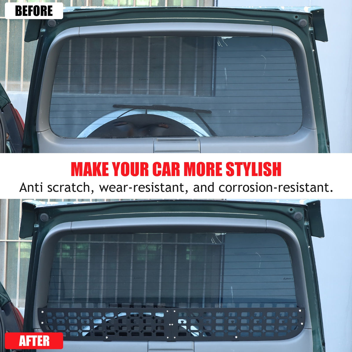 Rear Window Storage Barrier Molle Panel For Toyota Prado 2003-2009 8