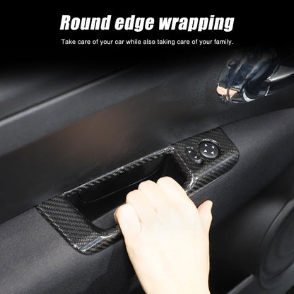Real Carbon Fiber Mirror Adjustment Panel Trim For Fiat 500 312 2010-2022 7