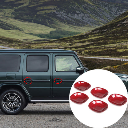 Red Real Carbon Fiber Exterior Side Door Bowl Cover Trim For Benz G-Class 19-20 11