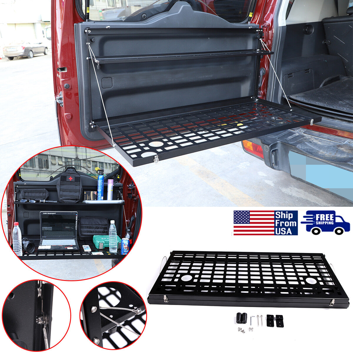 Car Trunk Shelf Storage Bracket Rack MOLLE Panel For Toyota FJ Cruiser 2007-21 1