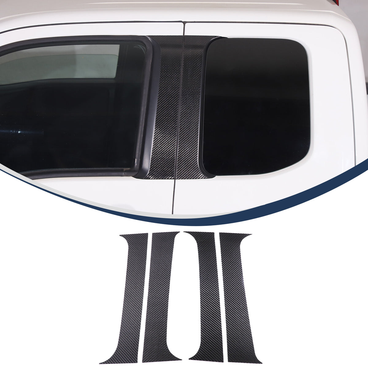 Carbon Fiber Center Door Pillar Post Trim Cover For Nissan Frontier D41 2024+ 3