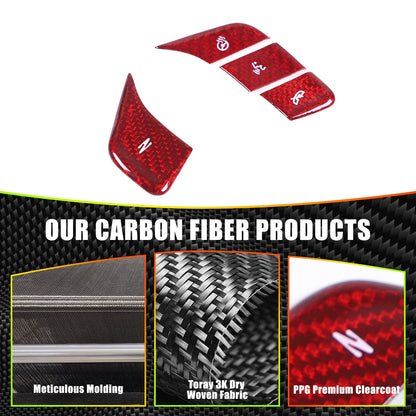 Red Real Carbon Fiber Full Interior Set Decor Trim Kit for Corvette C8 20-25 4