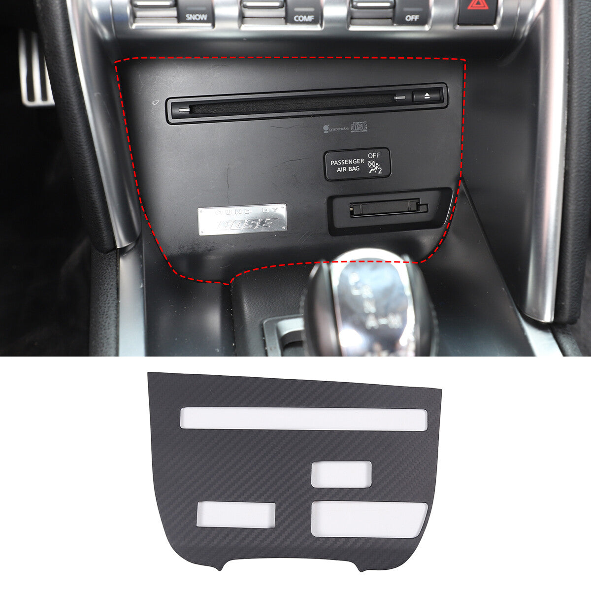 9PCS Matte Dry Real Carbon Fiber Full Center Trim Set For Nissan GTR R35 08-16 6