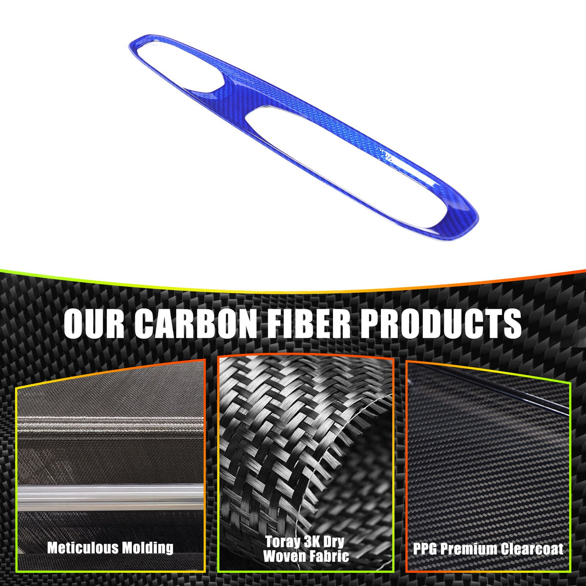 Blue Real Carbon Fiber Gear Shift Indicator Trim For Corvette C8 2026+ 5