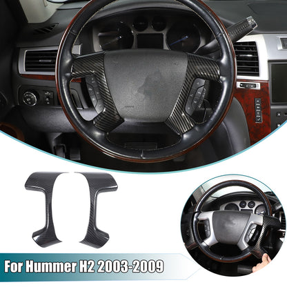 Real Dry Carbon Fiber Steering Wheel Side Button Trim For Hummer H2 2003-2007 1
