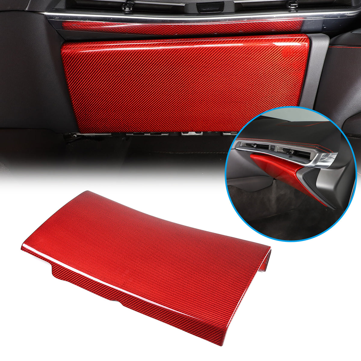 Red Real Carbon Fiber Full Interior Set Decor Trim Kit for Corvette C8 20-25 - Styles 46-50 41