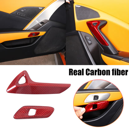Red Real Carbon Fiber Interior Center Full Trim Set Kit For Corvette C7 2014-19 - Variants 1-5 52