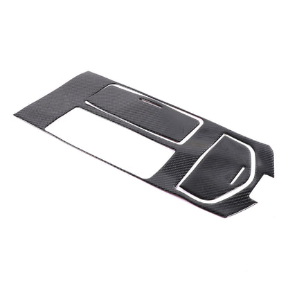Carbon Fiber Center Console Shifter Panel Sticker For 2014-24 Maserati Ghibli 9