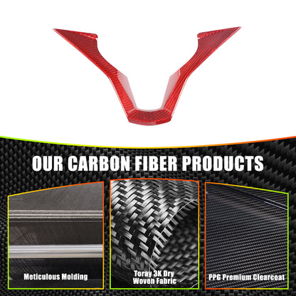 Red Real Carbon Fiber Steering Wheel Base Cover Trim For Cadillac Escalade 2021+ 3