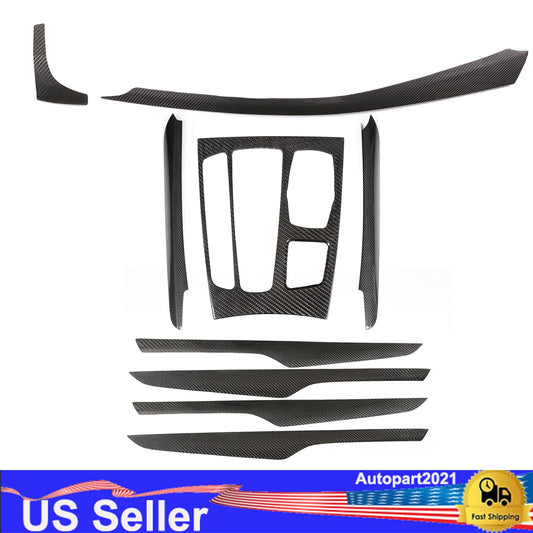 Real Carbon Fiber Full Interior Set Cover Trim Kit For BMW X5 F15 2014-18 US 1